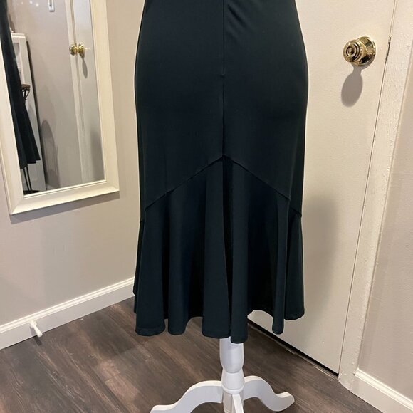 Dressbarn Collection Dark grey fancy dress with beaded collar, Size Small - Picture 7 of 8